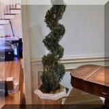 D30. 60&rdquo; Preserved juniper spiral topiary by Forever Green Art. 